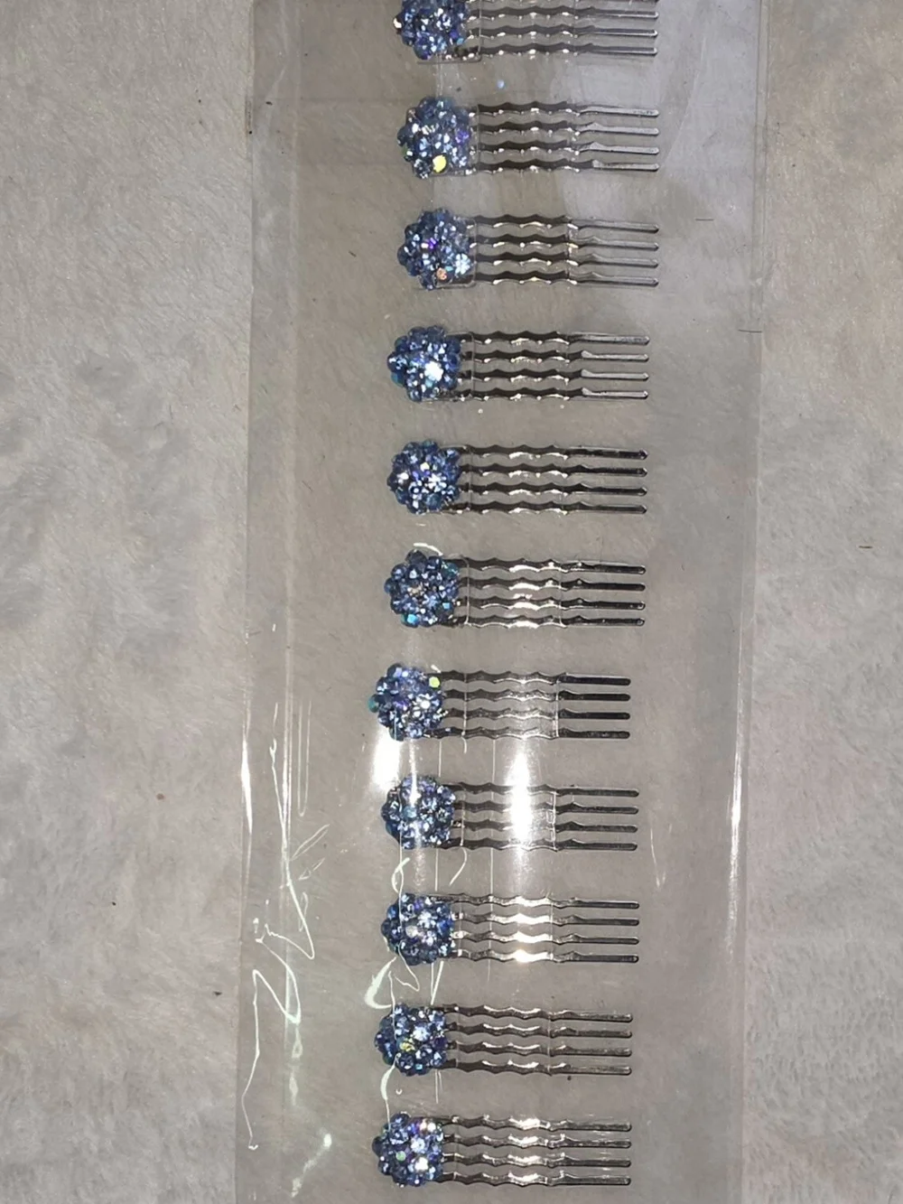 Blue Crystal Hair Bobby Pins Combs